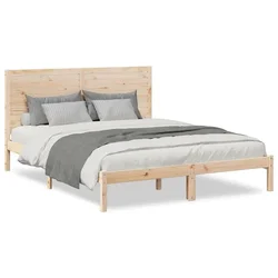 Vidaxl Daljši posteljni okvir brez vzmetnice 140x220 cm trden les