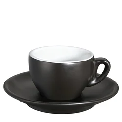 Cilio Skodelica za espresso s krožnikom, 0,05 l, mat črna Roma /