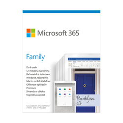 MICROSOFT pisarniški paket 365 Family Mac/Win (1 letna naročnina), slovenski