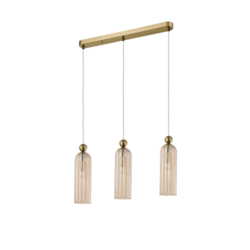 Luster na sajli PIEGA 3xE14/40W/230V mesing/zadimljeno bež