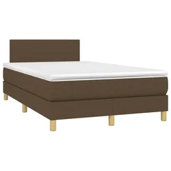 Vidaxl Box spring postelja z vzmetnico temno rjava 120x190 cm blago