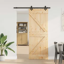 Klizna vrata NARVIK Prirodna i crna 80 x 210 cm (152,5 cm)