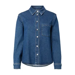PIECES Bluza PCSILKE temno modra