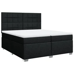 Vidaxl Box spring postelja z vzmetnico črn 200x200 cm blago