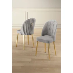 Hanah Home Set stolica Mara, 44x90x42 cm, 2 komada, Zlatno-sive boje