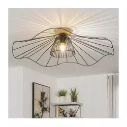 Brilagi - LED plafonski luster CERIA WIRE 1xE27/40W/230V prečnik 80 cm crna/hrast