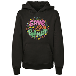 Kids Save And Love Hoody Black