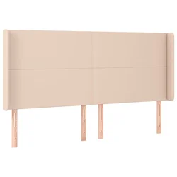 Vidaxl Box spring postelja vzmetnico LED kapučino 200x200 cm um. usnje