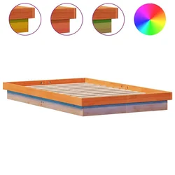 LED okvir kreveta voštano smeđi 140x190 cm od masivne borovine