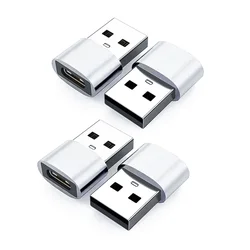 INF Komplet 4x USB na USB-C adapterjev – Type-C v USB-A, USB 2.0 polnjenje in podatki Silver, (5000277014)