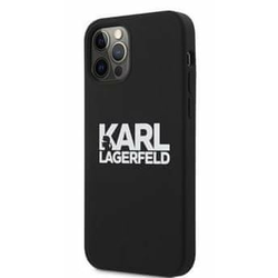 Karl Lagerfeld Stack White Logo zaštitna maskica za iPhone 12/12 Pro 6.1, silikonska, crna