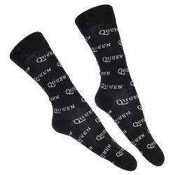 Nogavice Queen - Logo Repeat Mono - ROCK OFF - QUSCK09MB