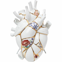 Vaza KINTSUGI LOVE IN BLOOM Seletti 25 cm bela