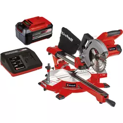 Einhell Aku. Potezna testera TE-SM 36/210 Li + Punjiva baterija 5,2Ah and 4A Fastcharger PXC-Starter-Kit + Baterija Power-X-Change Plus 18V 5,2Ah