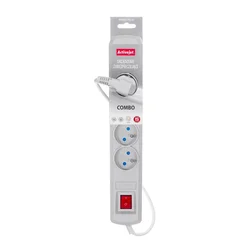 ActiveJet Activejet sivi napajalni trak s kablom ACJ COMBO 5G/3M/BEZP. AUT/S