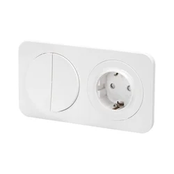 Aigostar - Dvostruki prekidač br. 5 i SCHUKO utičnica 230V sa okvirom, bela