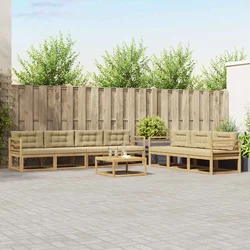Set vanjskih sofa s jastukom 7 pcs Bijela i bež