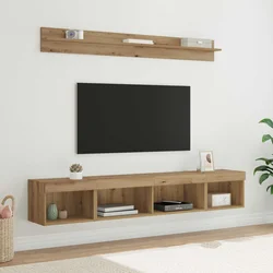 Set zidnog ormarića za TV Zidne 5 pcs Umjetnički hrast