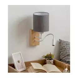 Brilagi - LED zidna lampa NUBILA WOOD 1xE27/25W/230V + LED/3W hrast/bela/sv. siva