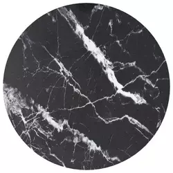 Stolna ploča crna O 60 x 0,8 cm staklena s mramornim uzorkom