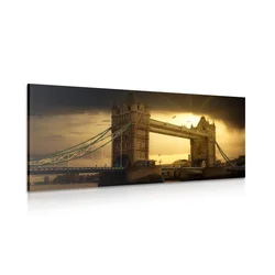 Slika sončni zahod nad Tower Bridgeom - 120x60