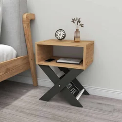 Hanah Home pomoćni sto X Legs, 43 cm, atlantski bor / antracit