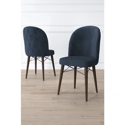 Hanah Home set trpezarijskih stolica Bika 2 kom, antracit tkanina Babyface, drvene noge boje oraha