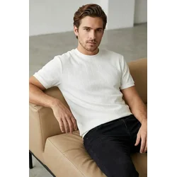 Trendyol Muška majica Tmnss25Ts00062, Bela