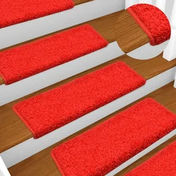 Prostirke za stepenice 15 kom 65x21x4 cm crvene pravokutne rubove