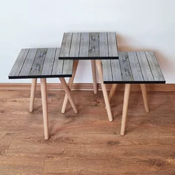 Hanah Home Set klub stočića 3Shp191, 3 komada, Šarena