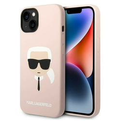 Karl Lagerfeld originalna maska za iPhone 14 6.1 Silicone Karl Head: roza - iPhone 14 - Karl Lagerfeld