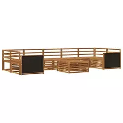 Set vanjskih sofa 8 pcs Prirodna Čvrsto drvo akacije