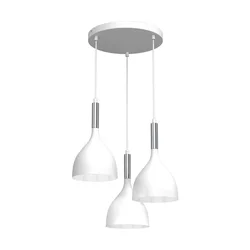 Luster na sajli NOAK 3xE27/15W/230V bela/hrom