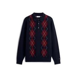 TOMMY HILFIGER Pulover mornarska/temno rdeča