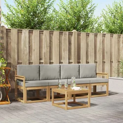 Set vanjskih sofa 5 pcs Bijela i svjetlosiva 59 x 59 x 37 cm