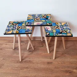 Hanah Home Set klub stočića 3Shp289, 3 komada, Plava