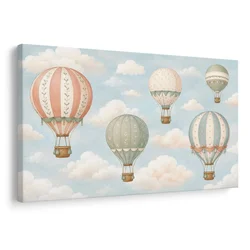 Slika pastelni baloni med oblaki - 60x40