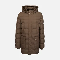 Brown Mens Down Jacket Geox Leitan - Mens