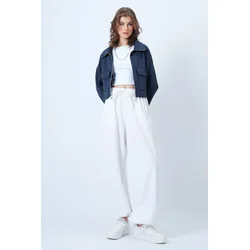 Trend Alacati Stili Bele oversajz džoger trenerka pantalone Alc-X14610, Bela / Bela