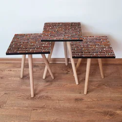 Hanah Home Set klub stočića 3Shp181, 3 komada, Crna