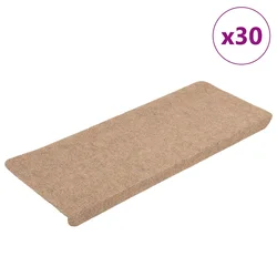 Samoljepljivi otirači za stepenice 30 kom bež 65x24,5x3,5 cm