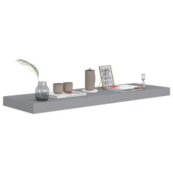 Plutajuće zidne police 2 kom sive 80 x 23,5 x 3,8 cm MDF