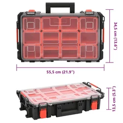 Prijenosni kovčeg crni 55,5x34,5x13,5 cm od PP-a