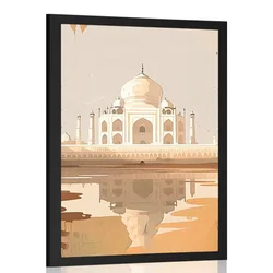 Plakat indijski Taj Mahal - 30x45 silver