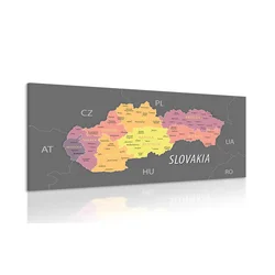 Slika pastelni zemljevid Slovaške - 100x50