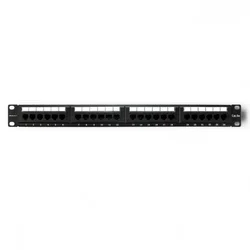 Qoltec Rack za patch panele | 24 vrat | kat. 5E UTP | črne barve