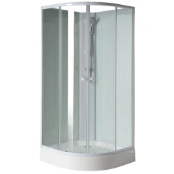 AIGO Četrtni okrogli tuš kabina 900x900x2040 mm, bel profil, prozorno steklo - 90x90x204 cm - Aqualine - 24 - Kvadrantne tuš kabine - 900 - 2040 - 900 - 5 - 14