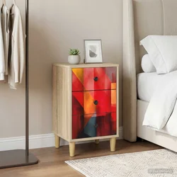 Vidaxl Nočna omarica HEESCH 2 kos Sonoma hrast 36 x 33 x 60 cm