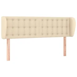 Vidaxl Vzglavje z ušesi krem 147x23x78/88 cm blago