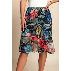 Plus size krilo s cvetličnim potiskom, večbarvno